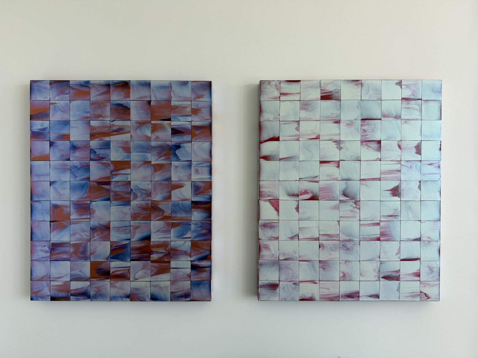 Two grid-based paintings from the Space Lasso collection